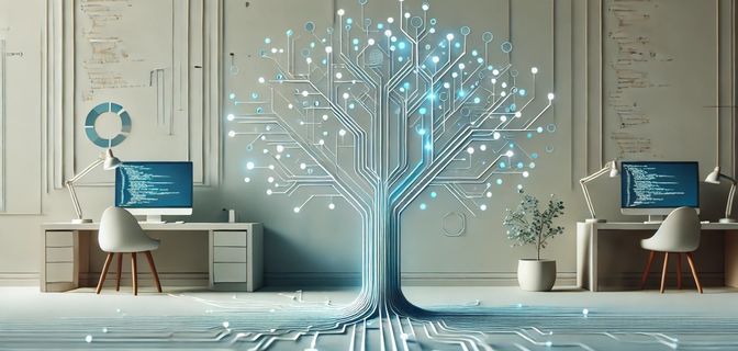 A visualization of the Abstract Syntax Tree with electric circuits