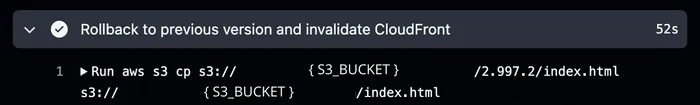 fast rollback by coping release index.html to bucket root