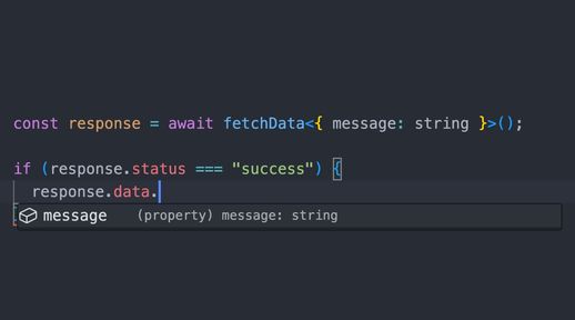 safe data fetching with response data only accessible once we havidate the status