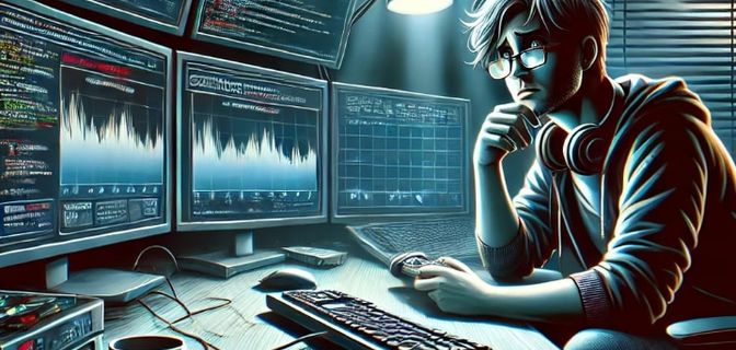 Software engineer investigation an incident with a controller in his hand