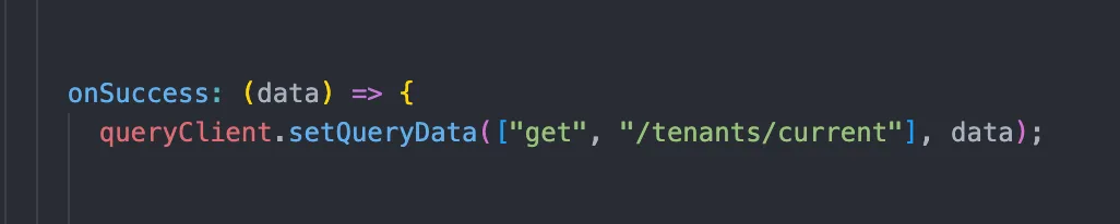 Mutation onSuccess callback to replace data query