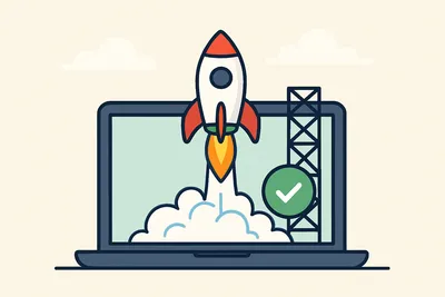 Rocket leaving launchpad successfully