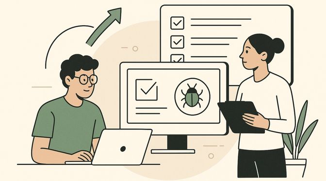 a QA engineer enabling a developer to solve bugs faster.