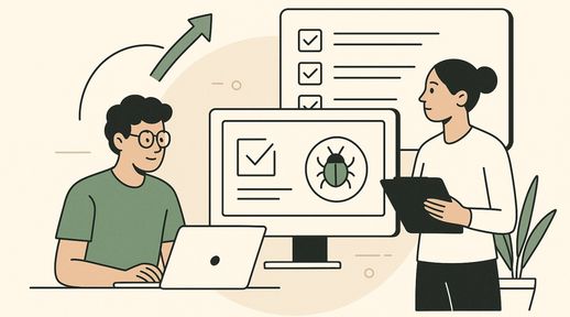 a QA engineer enabling a developer to solve bugs faster.