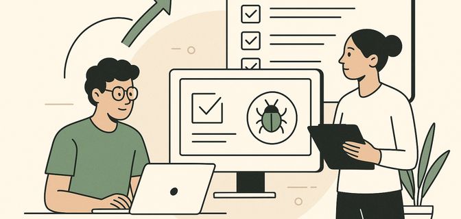 a QA engineer enabling a developer to solve bugs faster.