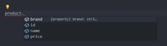IDE screenshot showing how TypeScript improves developer experience with code completion