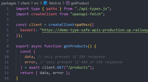 Autogenerated API client for your frontend code with TypeScript types
