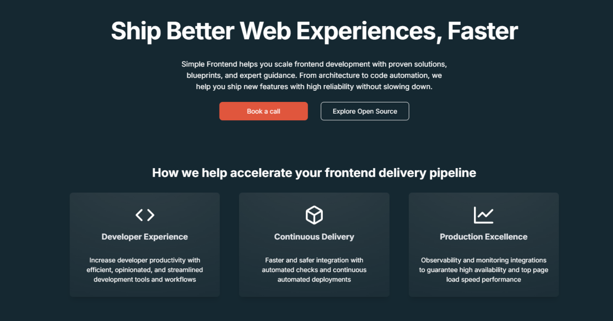 Simple Frontend | Principles for incident response